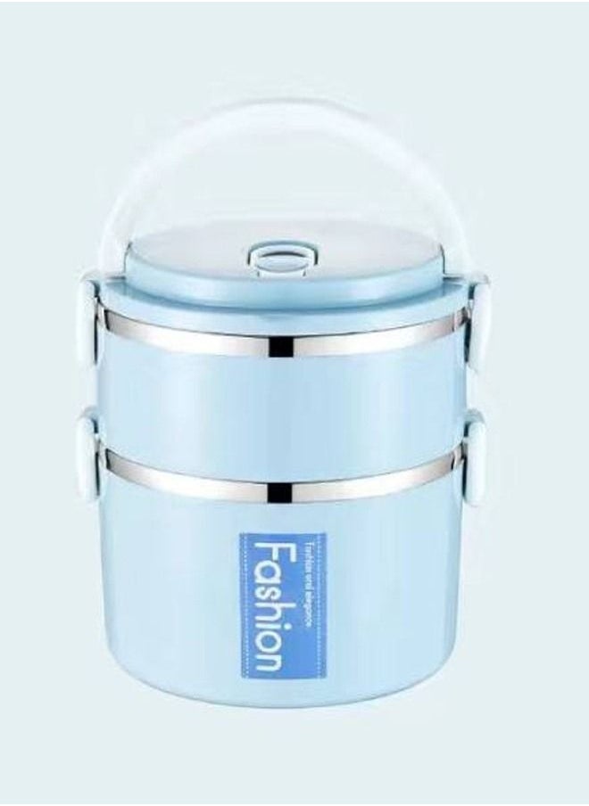 Stainless Steel Lunch Box Dual Layer Large Capacity Thermal Insulated Food Container with Durable Handle BPA Free Leak Proof Lunch Box