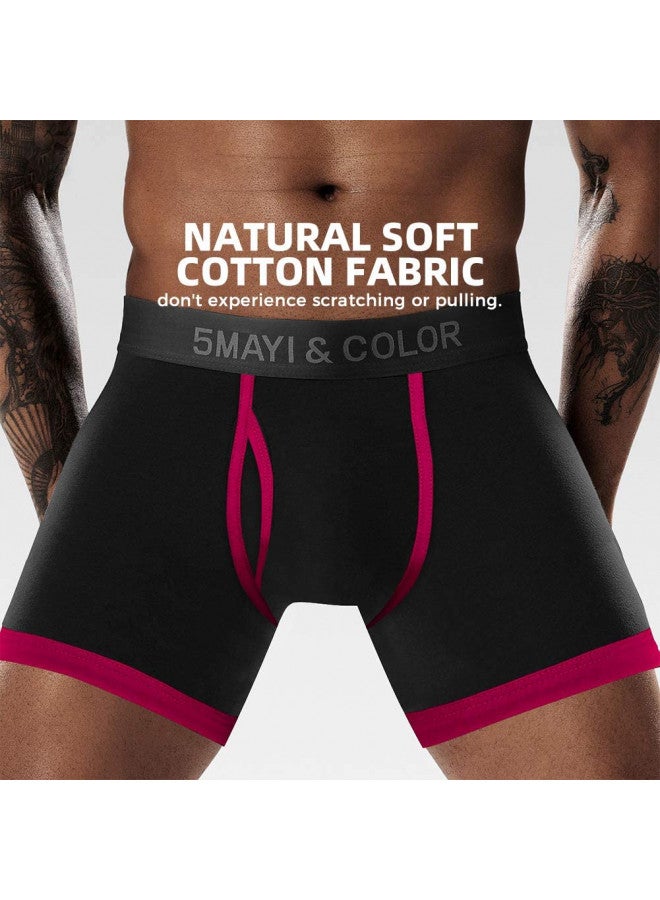 5Mayi 5Mayi Men's Underwear Boxer Briefs Cotton Black Mens Boxer Briefs Underwear Men Pack of 5 - Image 2