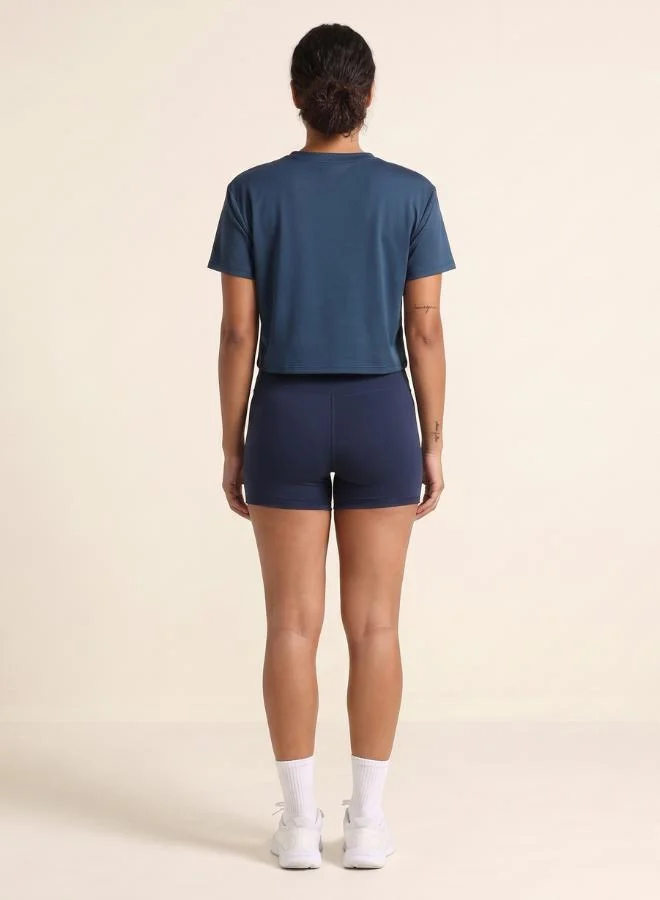 Zaecy Big Stone Blue Women's Loose fit Crop top for Women | Best Price UAE