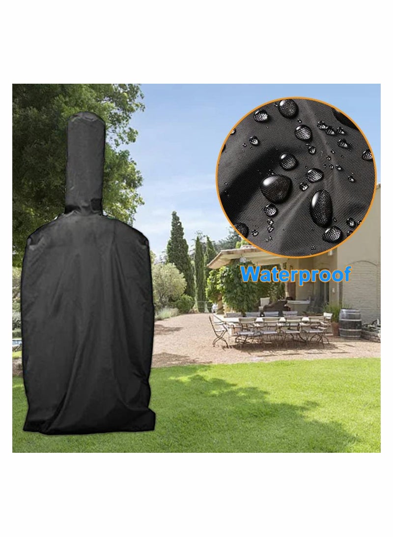 Barakah Outdoor Pizza Oven Cover 210D Garden Black Protection Weather Resistant Dustproof BBQ Rain for Wood Fired Cha Rcoal Bread 165x65x45CM - Image 4
