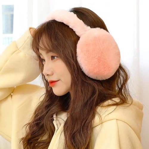 THE DDS STORE Ear Muffs for Women - Winter Ear Warmers - Soft & Warm Cable Knit Furry Fleece Earmuffs - Ear Covers for Cold Weather (Peach) Winter EarMuffs - Image 2