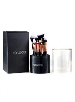 FLORUCCI FLORUCCI 10 Professional Makeup Brushes Set with Storage Case Black  - Image 1