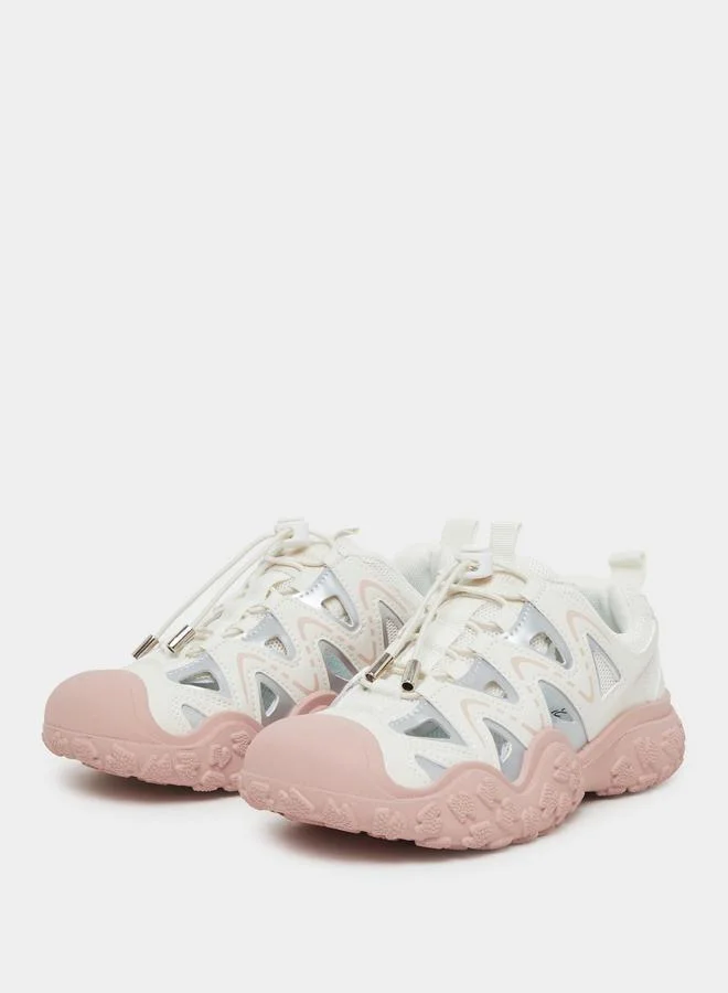 Styli Styli Women Textured Sole Toggle Lace Sneakers