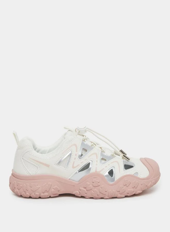 Styli Styli Women Textured Sole Toggle Lace Sneakers