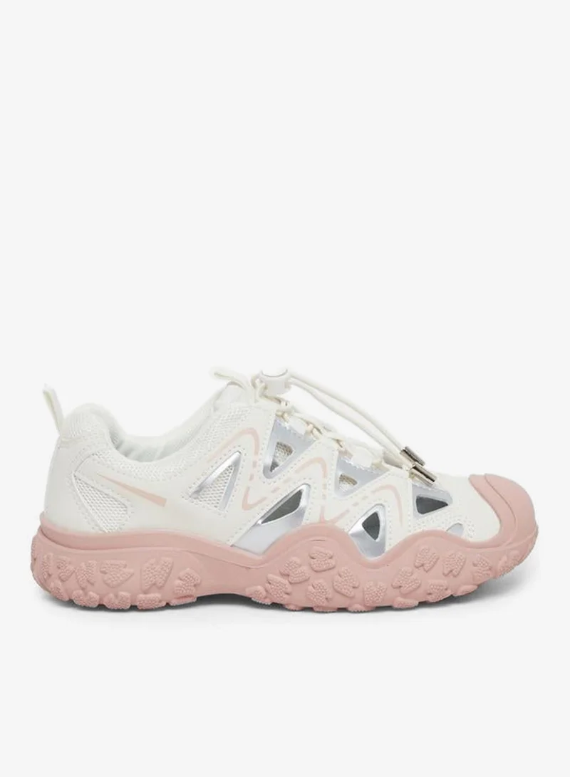 Women Textured Sole Toggle Lace Sneakers