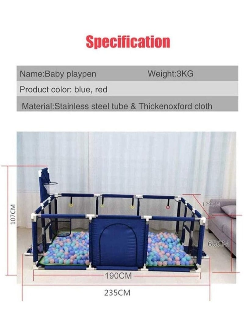 Dubkart - Children's Play Fence Portable Child Playpen Rectangle Toddlers Play Yard With Door Activity Center Child Play Game Fence Anti-Fall Play Pen,Safe And Secure - Image 1