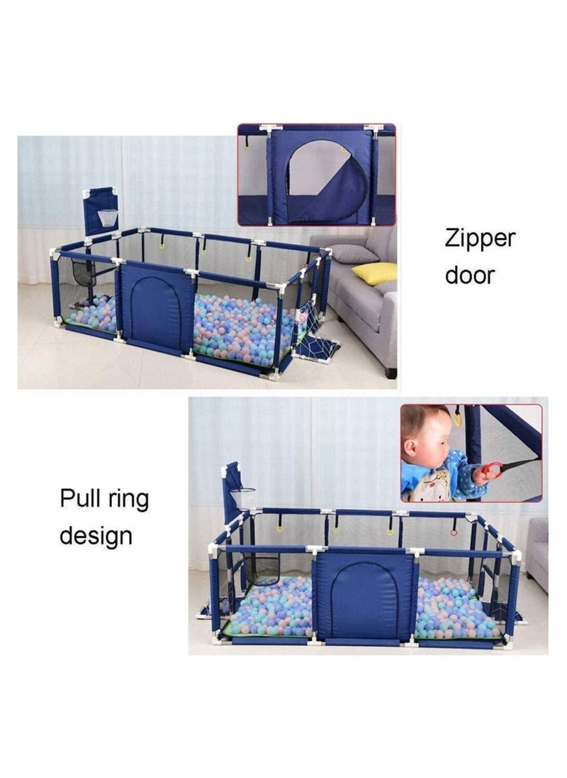 Dubkart - Children's Play Fence Portable Child Playpen Rectangle Toddlers Play Yard With Door Activity Center Child Play Game Fence Anti-Fall Play Pen,Safe And Secure - Image 1