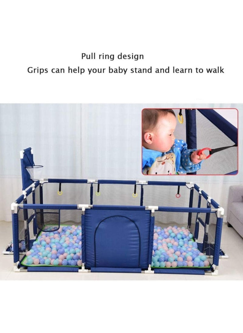 Dubkart - Children's Play Fence Portable Child Playpen Rectangle Toddlers Play Yard With Door Activity Center Child Play Game Fence Anti-Fall Play Pen,Safe And Secure - Image 1