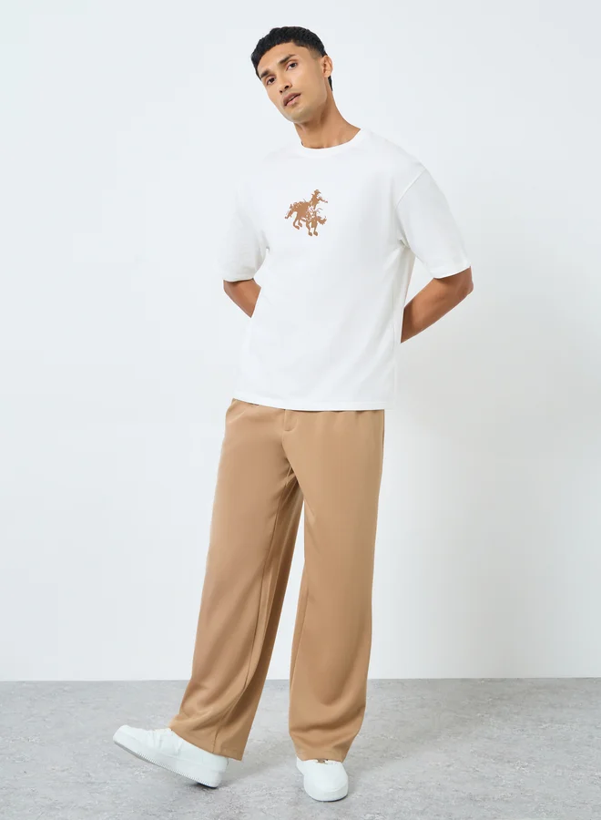 Styli Styli Men White Ranchy Rodeo Graphic Oversized T-Shirt