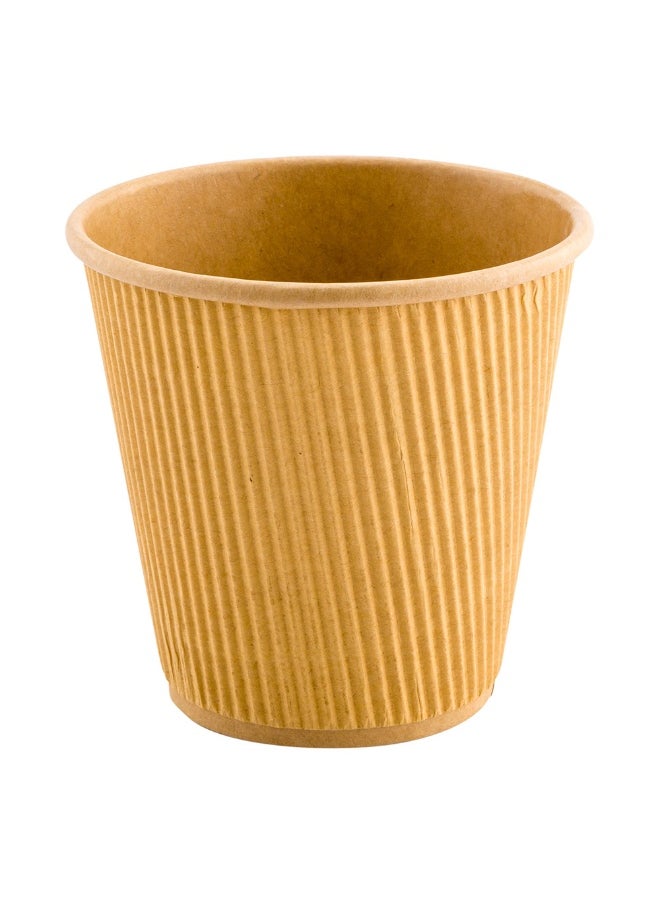Restaurantware Restaurantware 8 Ounce Double Wall Disposable Coffee Cups, 500 Insulated Kraft Paper Tumblers with Ripple Wall Design, Lids Sold Separately for Hot Drinks like Tea, Hot Chocolate, and More  - Image 1