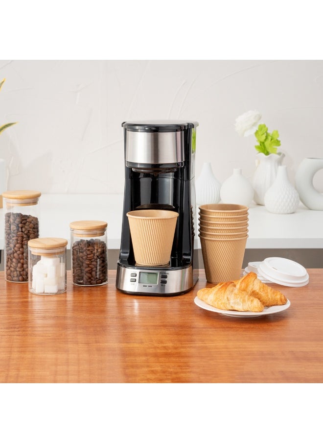 Restaurantware Restaurantware 8 Ounce Double Wall Disposable Coffee Cups, 500 Insulated Kraft Paper Tumblers with Ripple Wall Design, Lids Sold Separately for Hot Drinks like Tea, Hot Chocolate, and More  - Image 4