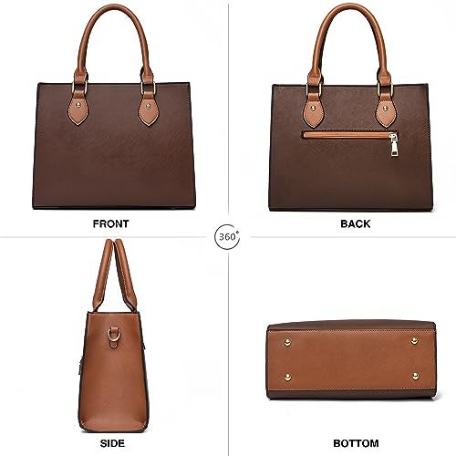 CHICAROUSAL Crossbody Purses and Handbags for Women PU Leather Tote Top Handle Satchel Shoulder Bags (Dark Brown -BR) - Image 4