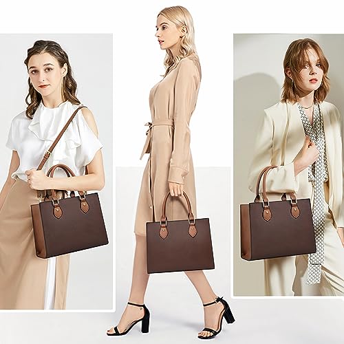 CHICAROUSAL Crossbody Purses and Handbags for Women PU Leather Tote Top Handle Satchel Shoulder Bags (Dark Brown -BR) - Image 3