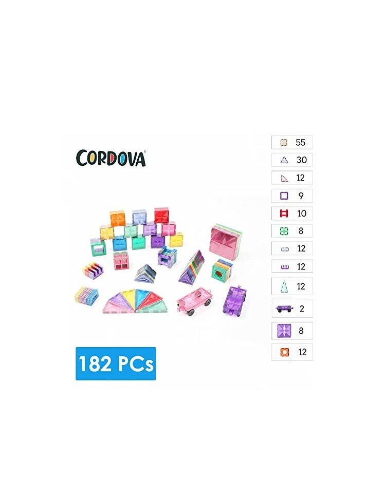 182 PCs 3D Star Magnetic Tiles Set Fun and Educational Toy STEAM for Learning & Creativity