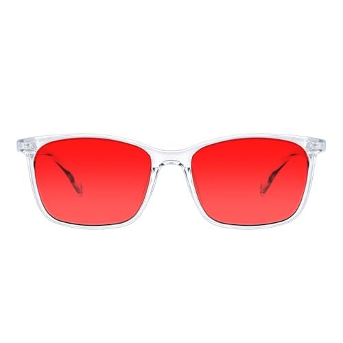 TIJN Sleep Glasses for 99.9% Blue Green Light Blocking for Women Men Dual AR Coating Red Lens for Computer Gaming, TR90 - Image 1
