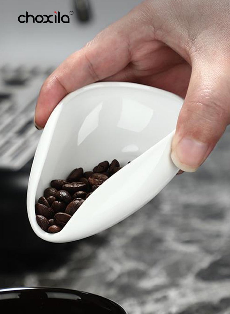 choxila 1pc Coffee Beans Dosing Cup, Weigh Coffee Bean Container, Ceramic Tea&Coffee Beans Vessel, Coffee Bean Tray, Tea Scoop For Loose Tea - Image 1