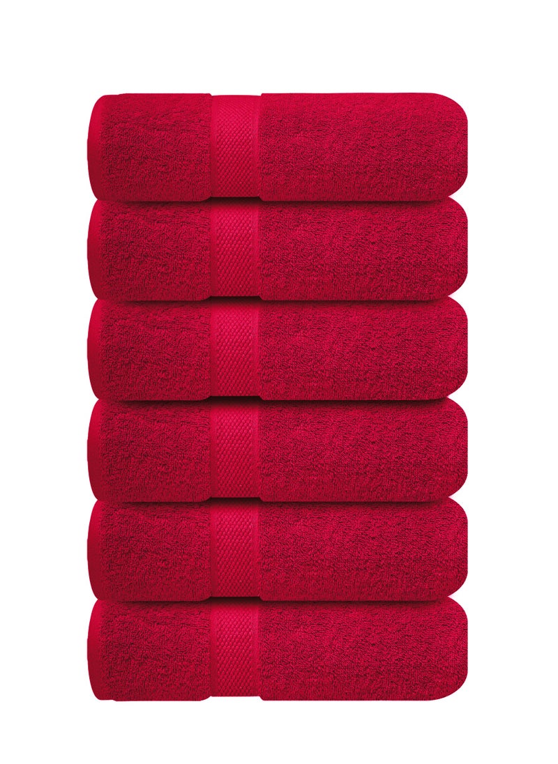 Infinitee Xclusives Premium Burgundy Hand Towels - Pack of 6, 16 x 28 Inches (41 x 71cm) Bathroom Hand Towel Set, Hotel & Spa Quality Hand Towels for Bathroom, Highly Absorbent and Super Soft Bathroom Towels by Infinitee Xclusives  - Image 1