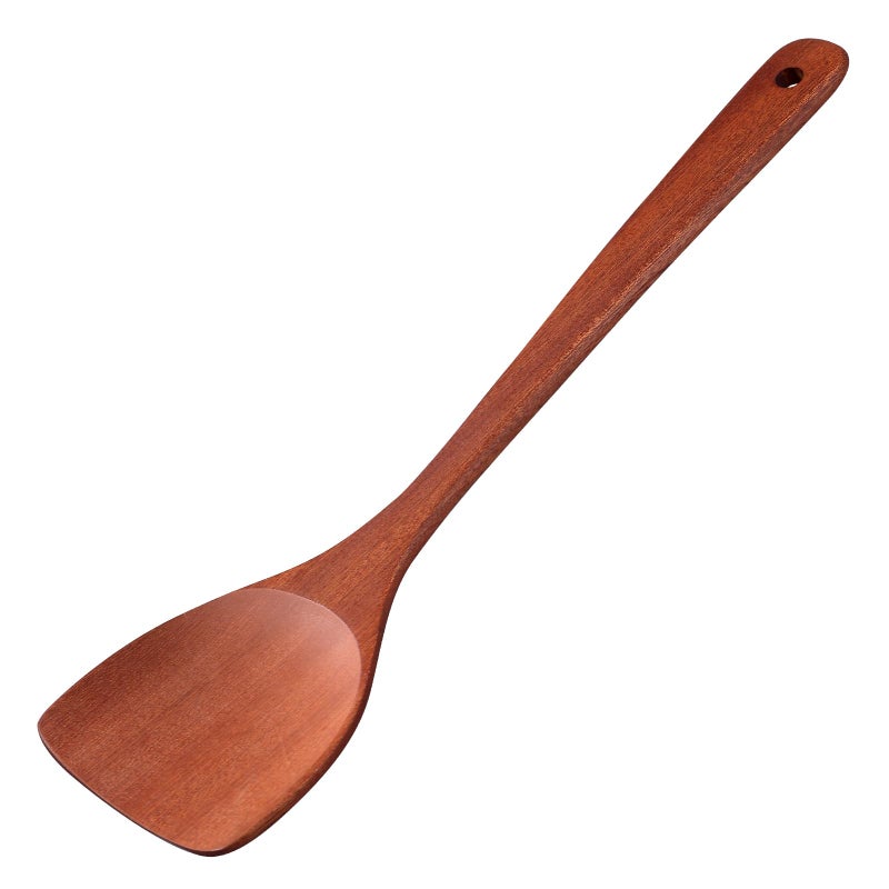 LorisArm 14-inch Cherry Wooden Spatula Turner Long Handle, Wood Kitchen Spatula Turner, Egg Scraper, Wood Cooking Utensil, Kitchen Spatulas for Flipping, Serving, Scraping & Turning. - Image 5