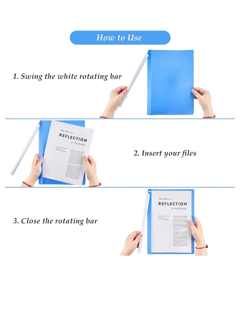 KASTWAVE 5 قطع من أغلفة التقارير الشفافة مع مشبك متأرجح، مجلد بحجم الخطاب، مجلدات العرض التقديمي، مجلد السيرة الذاتية، مجلدات مدرسية ملونة للأطفال، سعة 40 ورقة، منظم مستندات بحجم A4، لا حاجة إلى ثقب - Image 5