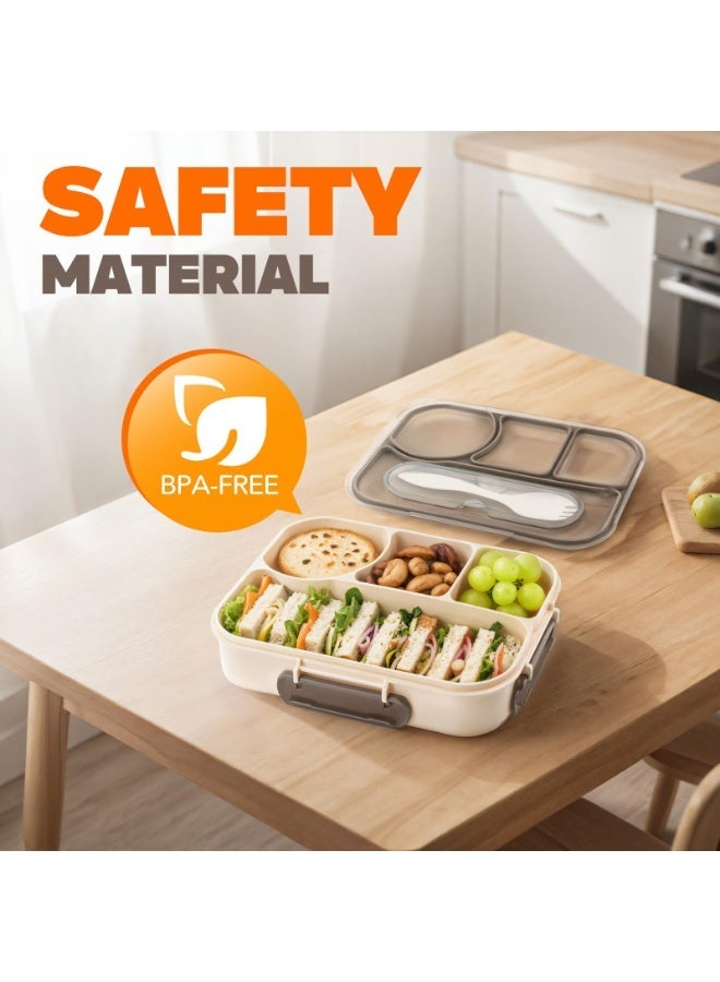 ميرتيب علبة غداء بأربع حجرات، سعة 1000 مل، مقاومة للسقوط، آمنة لغسالة الصحون ومصنوعة من مواد خالية من مادة BPA، مناسبة للكبار والأطفال. - Image 3