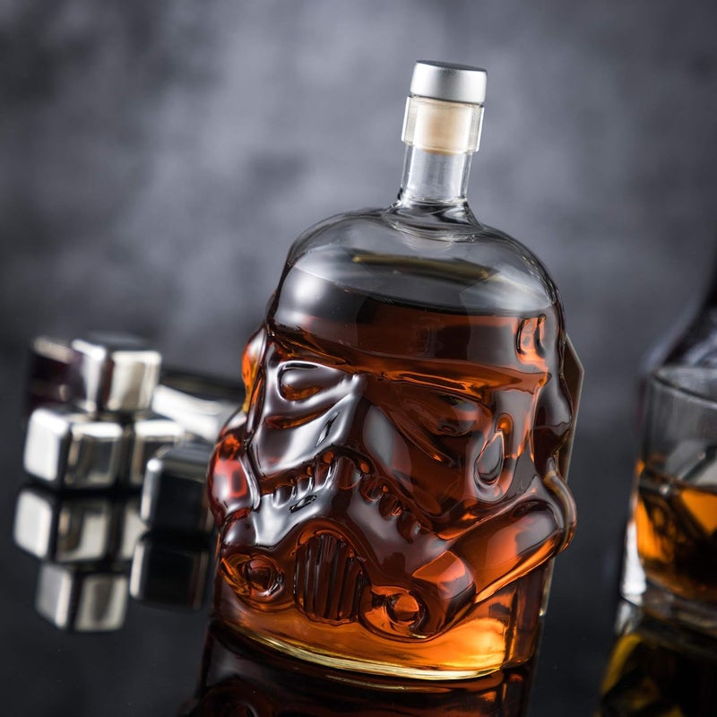 Vaduz Whiskey Decanter Set Transparent Creative,Gifts for Men,Whiskey Flask Carafe Decanter with 4 Whiskey Stones and Tong,Whiskey Carafe,Glasses for Brandy,Scotch,Vodka,Gifts for Dad,Husband,Boyfriend - Image 3