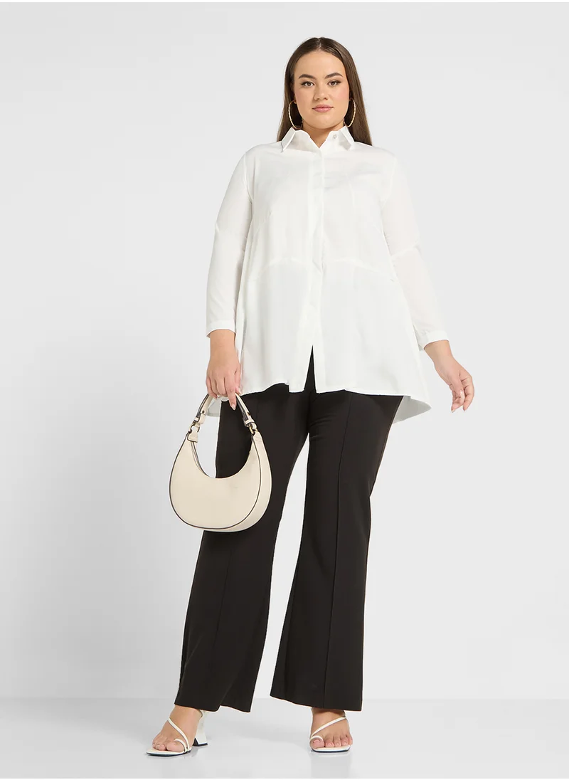 Ella Plus Longline Button Down Shirt