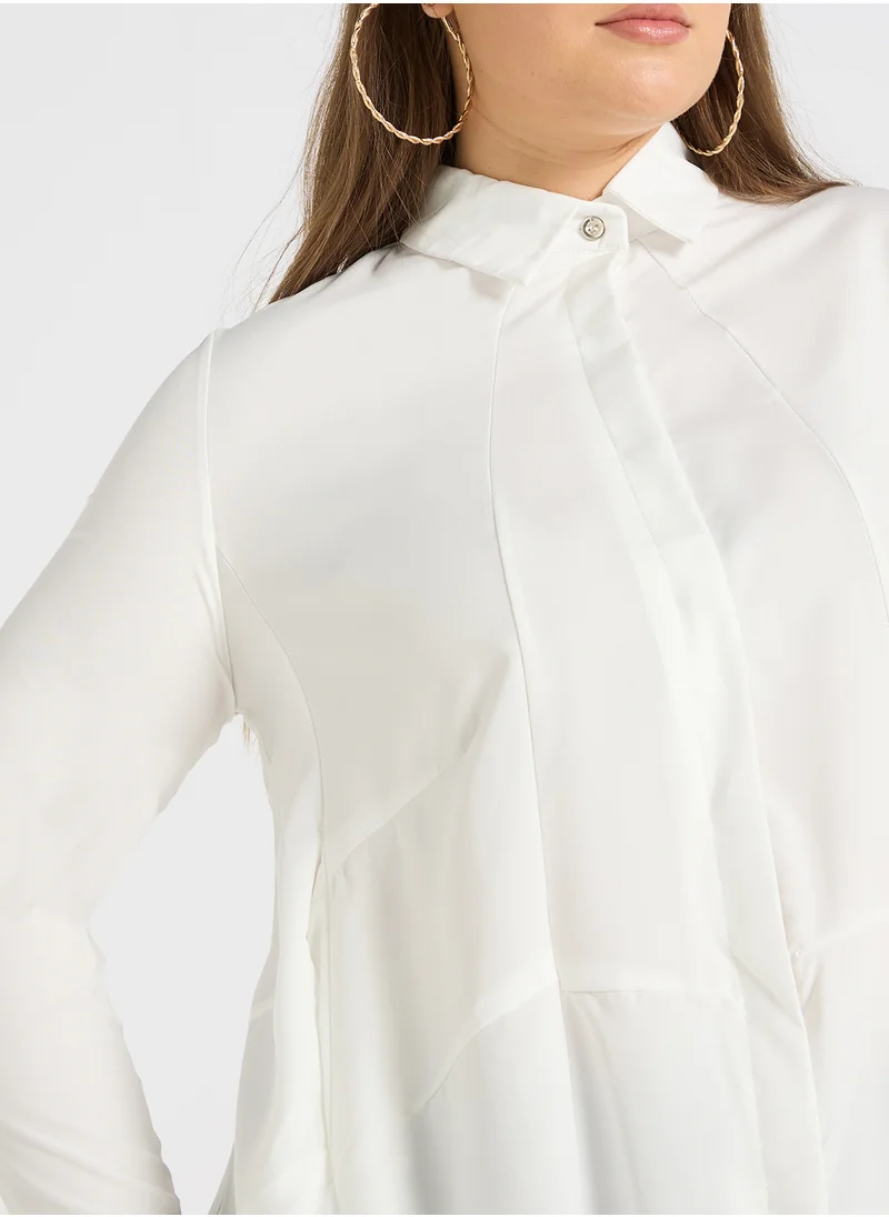 Ella Plus Longline Button Down Shirt