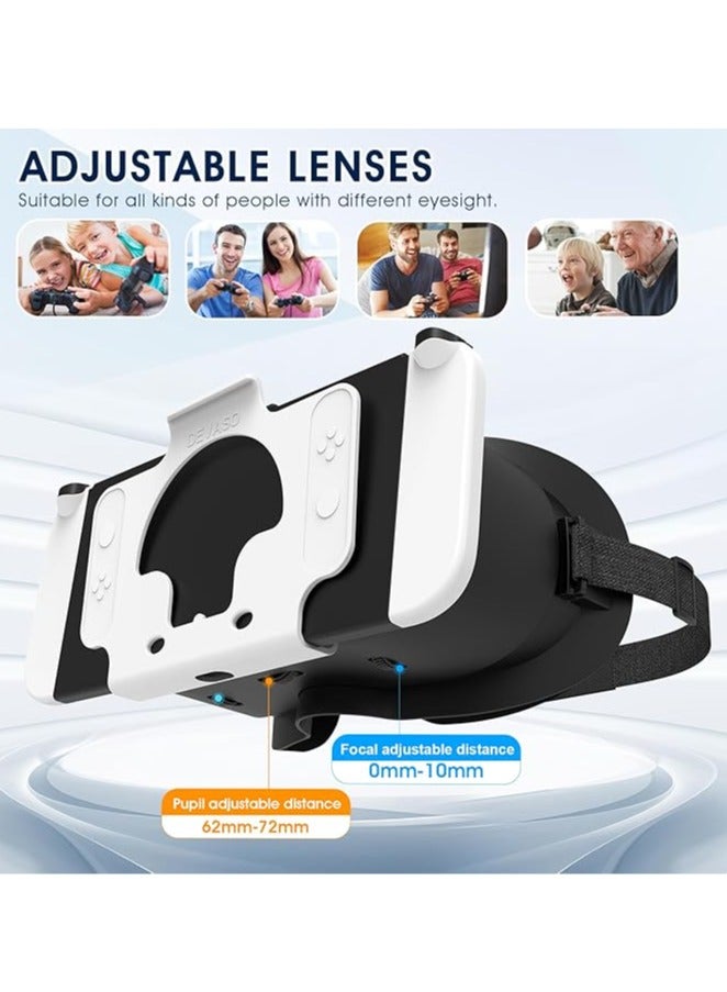 general Upgraded VR headset for original Nintendo Switch and Switch OLED models, virtual reality glasses with adjustable HD lenses and comfortable headband, Labo VR kit accessories, Switch 3D goggles - Image 2