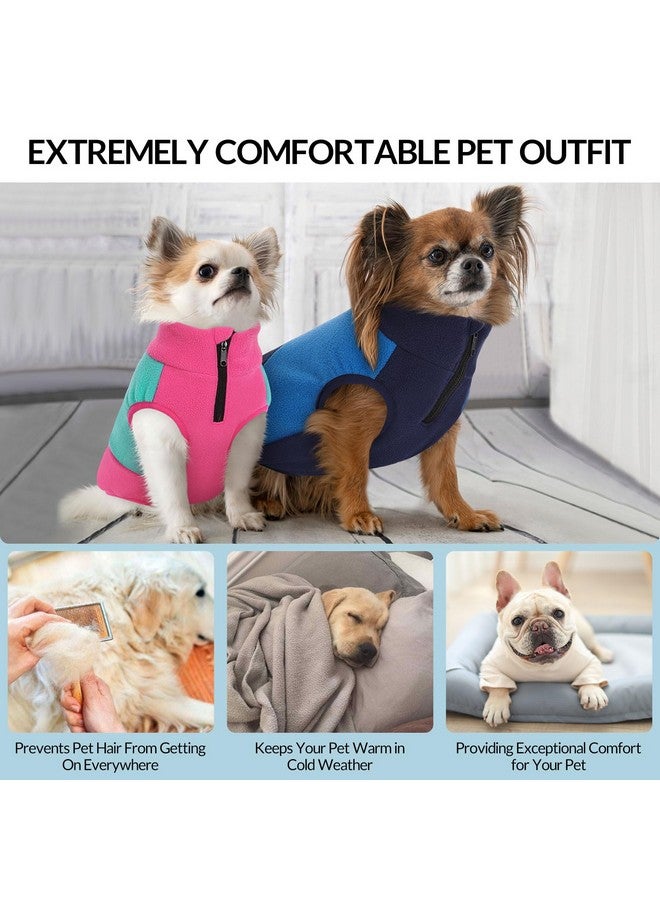 كوينمور سترة كوينمور الصوفية للكلاب، ملابس شتوية للحيوانات الأليفة للأولاد والبنات، مقاسات كبيرة ومتوسطة وصغيرة، لون فوشيا/نعناعي، مقاس صغير - Image 4
