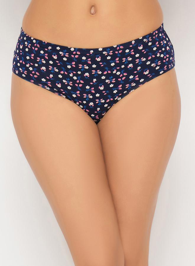 Clovia Pack of 3 - Floral Print Mid Rise Cotton Hipster Briefs with Inner Elastic - Image 2