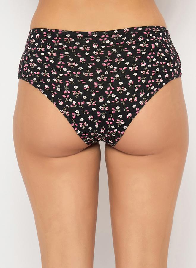 Clovia Pack of 3 - Floral Print Mid Rise Cotton Hipster Briefs with Inner Elastic - Image 1