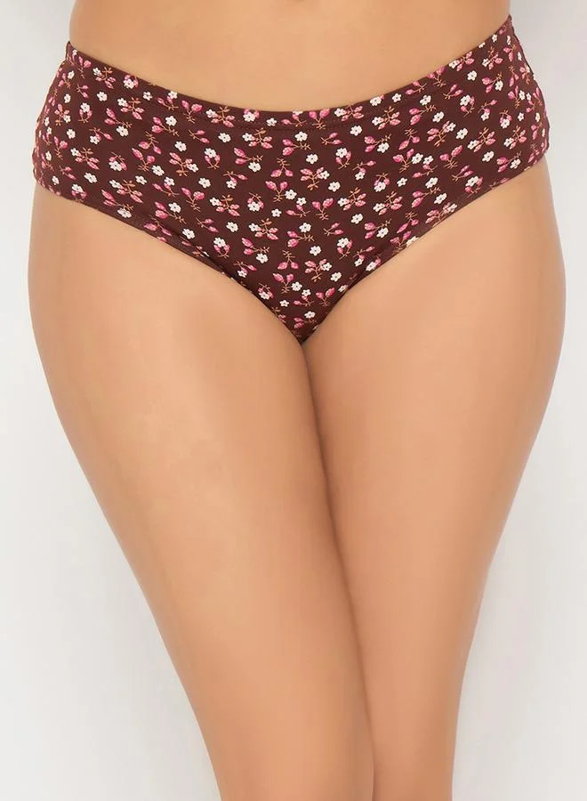 Clovia Clovia Pack of 3 - Floral Print Mid Rise Cotton Hipster Briefs with Inner Elastic