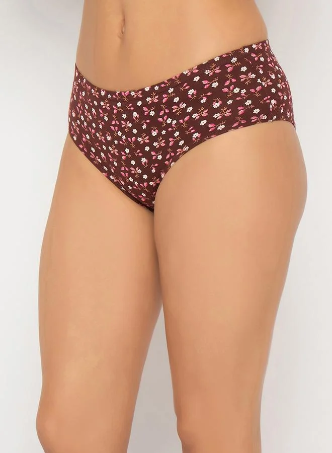 Clovia Clovia Pack of 3 - Floral Print Mid Rise Cotton Hipster Briefs with Inner Elastic
