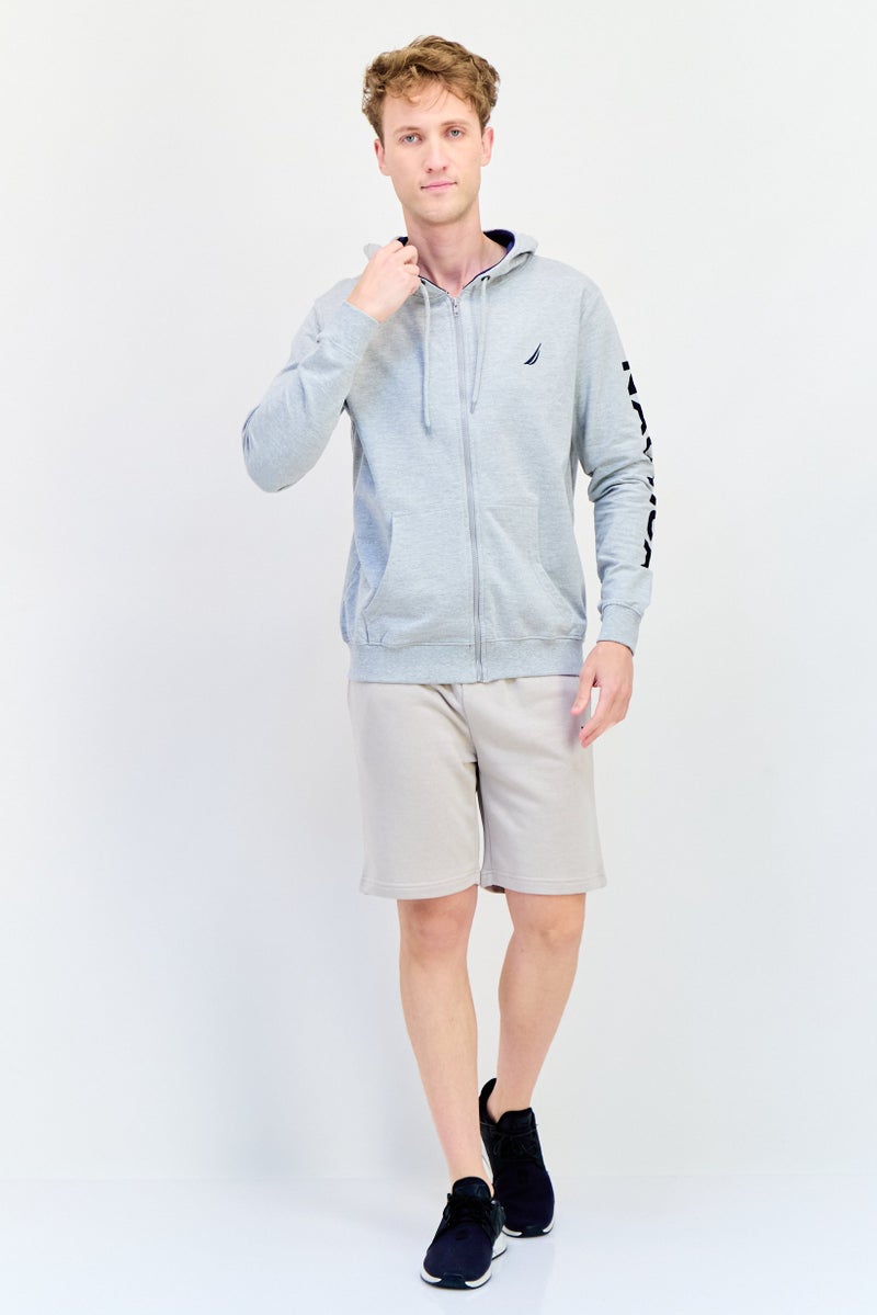 NAUTICA Men Hooded Embroidered Logo Long Sleeves Sweatshirt, Grey  - Image 4