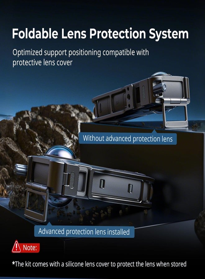 SMALLRIG Cage for Insta360 X5 Accessories, Aluminum Alloy Protective Case for Insta360 x5 with Quick Release, Built-in Cold Shoe Mounts & 1/4" Threads, with Silicone Lens Guard Cap - 5195 - Image 5