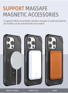 Xoopla Case for iPhone 15 Pro Max Case 6.7" , Compatible with MagSafe,360 Full-Body Dropproof Heavy Duty Rugged Case with Built-in Kickstand Case Compatible with 15 Pro Max 2023 (Black)  - Image 2