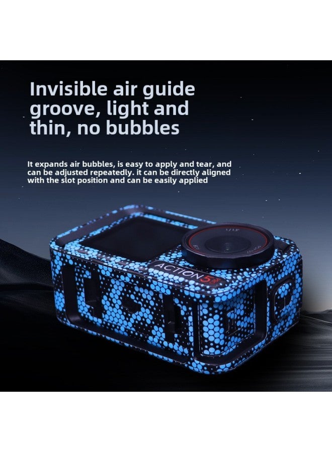 StartFly Suitable For DJI Action 5PRO Sports Camera Sticker Color Change Film No Glue Accessories-Color:Ac5-08 Circuit White Sticker-Specifications:Dji Action 5pro+ Frame Complete Set  - Image 4