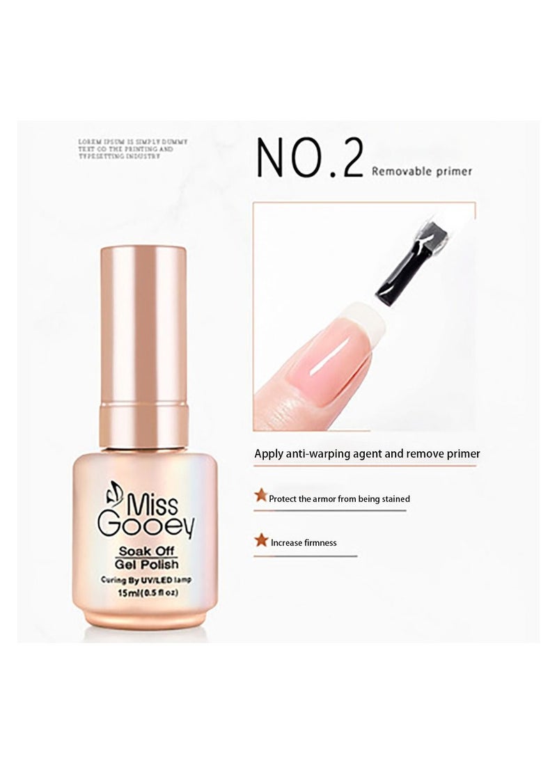 Miss Gooey - Nail Polish Removable Primer Frosted Seal Set - Image 1