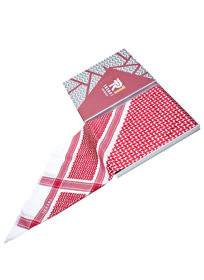 GALADUNE Classic Casual  Men's Red shemagh, Premium Cotton Blend Material A50  - Image 2