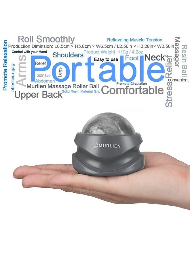 MURLIEN Massage Roller Ball, Tight and Sore Muscles Relief, Manual Massager, Alleviating Shoulder, Arms, Back, Legs, Calves or Muscle Tension - Gray  - Image 2
