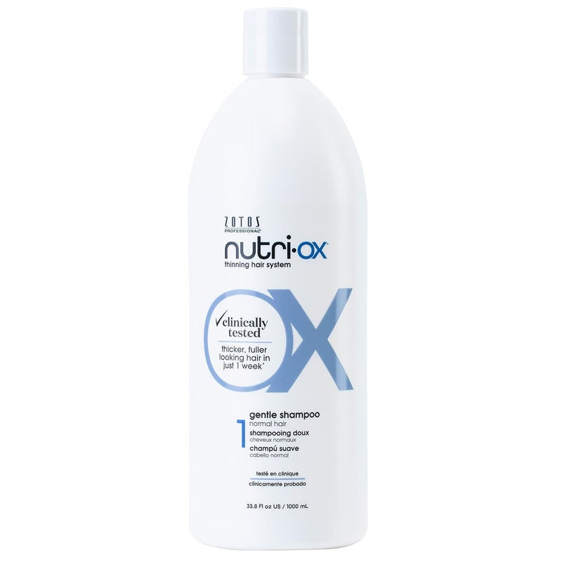 NUTRI-OX Gentle Shampoo Normal for Thinning Hair | Thicker, Fuller-Looking Hair | Clinically & Dermatologically Tested | Peppermint | Color-Safe