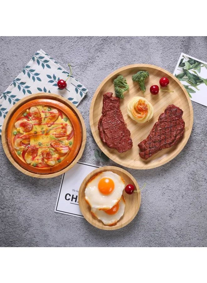 إن كي أكس طقم صواني تقديم دائرية من الخيزران مكون من 3 قطع - Image 4