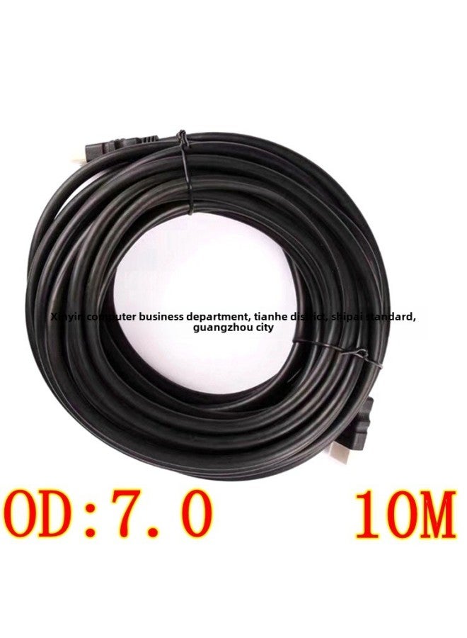 Black Hdmi 1.5 M -20 M HD HDMI Cable 1.4 Version Hdmi HD Audio And Video Cable-Color:OD7.0 Black 10 M - Image 1