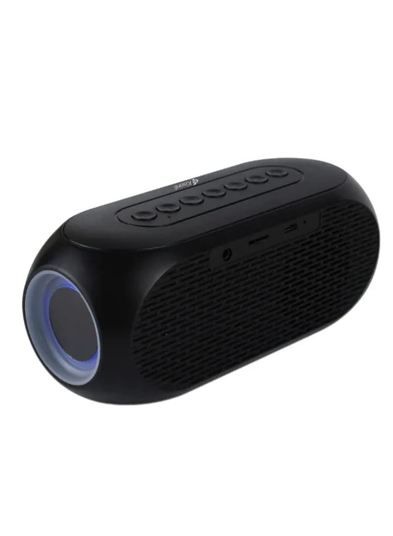 Kisonli lp-2s speaker rgb music speaker, alarm clock, bluetooth, speaker-rgb light, tf-card for mobile, mirror & lcd display large mirror display screen, black - Image 3