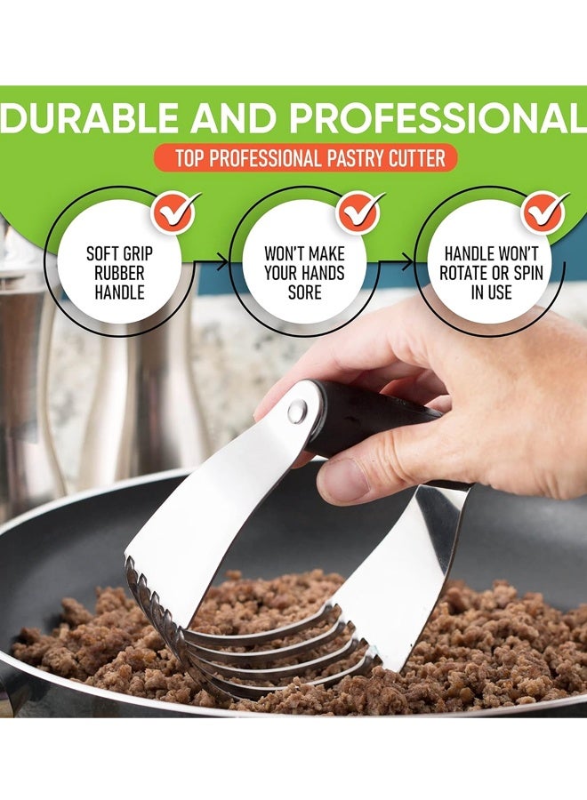 Stainless Steel Dough Masher for Butter, Biscuit,Baking, Kneading,Dough, Flakier and Fluffier Pie Crusts, Almond - Image 3