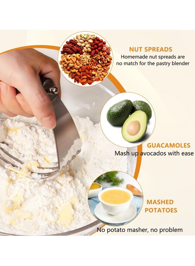 Stainless Steel Dough Masher for Butter, Biscuit,Baking, Kneading,Dough, Flakier and Fluffier Pie Crusts, Almond - Image 4