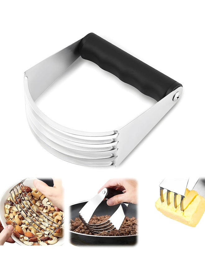 Stainless Steel Dough Masher for Butter, Biscuit,Baking, Kneading,Dough, Flakier and Fluffier Pie Crusts, Almond - Image 1