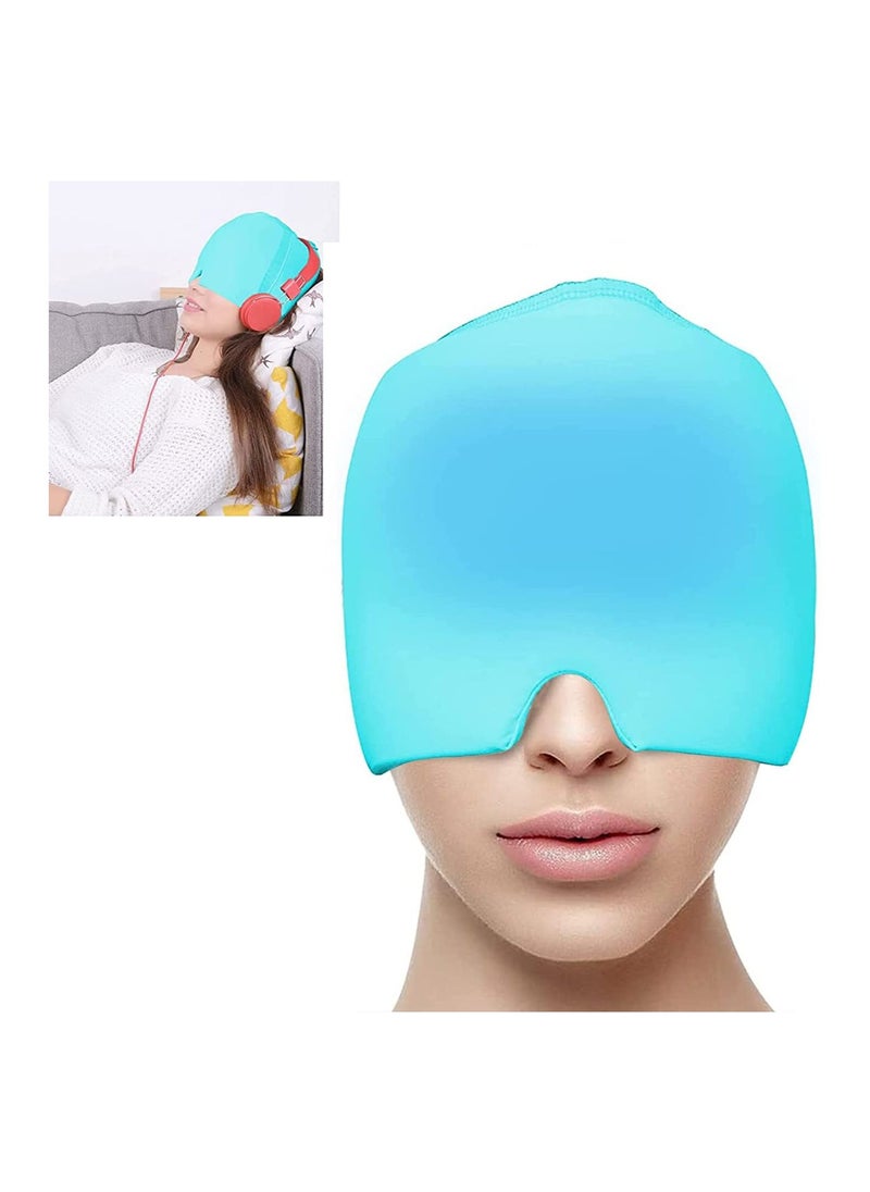 GGEROU - Migraine Relief Cap, Gel Headache Relief Hat, Migraine Ice Head Wrap Cap, Reusable Cold/Hot Therapy,Blue - Image 1