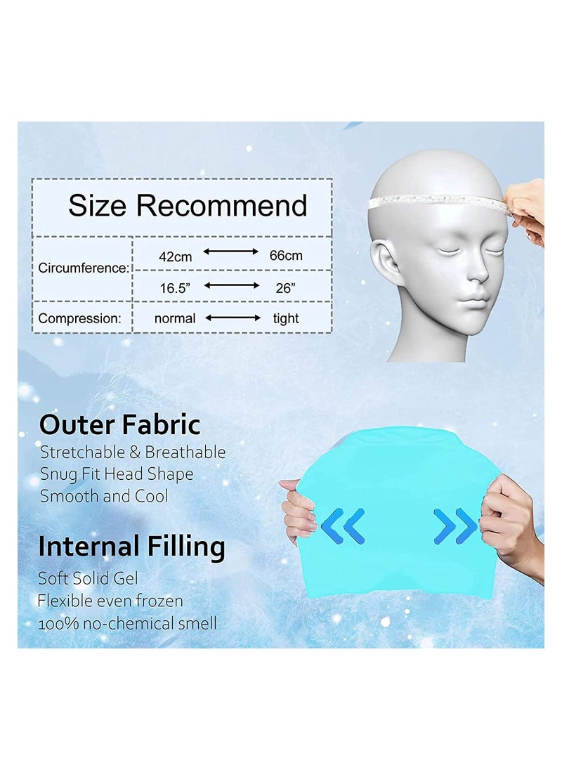 GGEROU - Migraine Relief Cap, Gel Headache Relief Hat, Migraine Ice Head Wrap Cap, Reusable Cold/Hot Therapy,Blue - Image 1