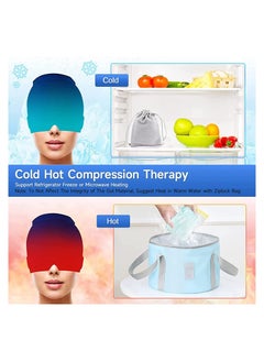 GGEROU Migraine Relief Cap, Gel Headache Relief Hat, Migraine Ice Head Wrap Cap, Reusable Cold/Hot Therapy,Blue  - Image 5